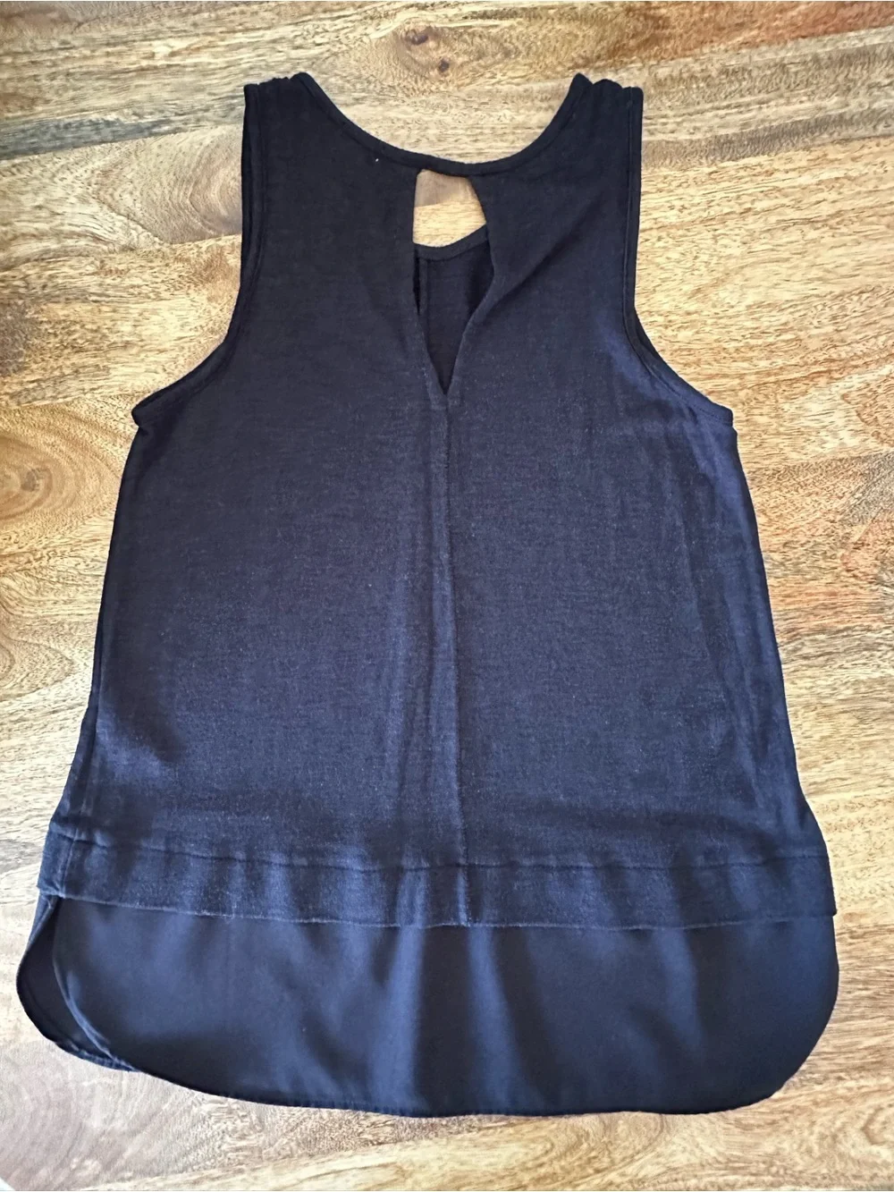 J. Crew Black Sleeveless Layered-Hem Tank Top